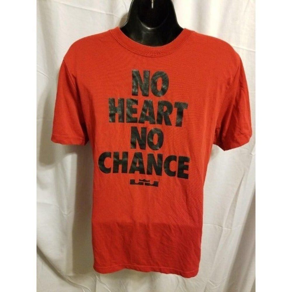 NIKE NO HEART NO CHANCE T-Shirt Red Size Small